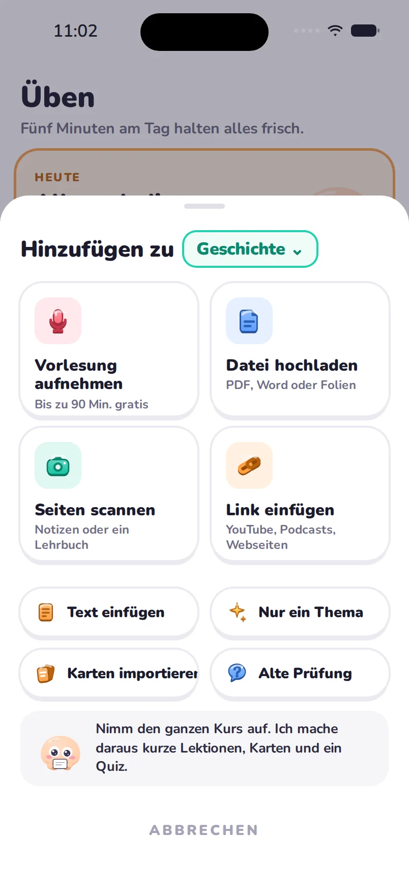Lad deine Vorlesung hoch