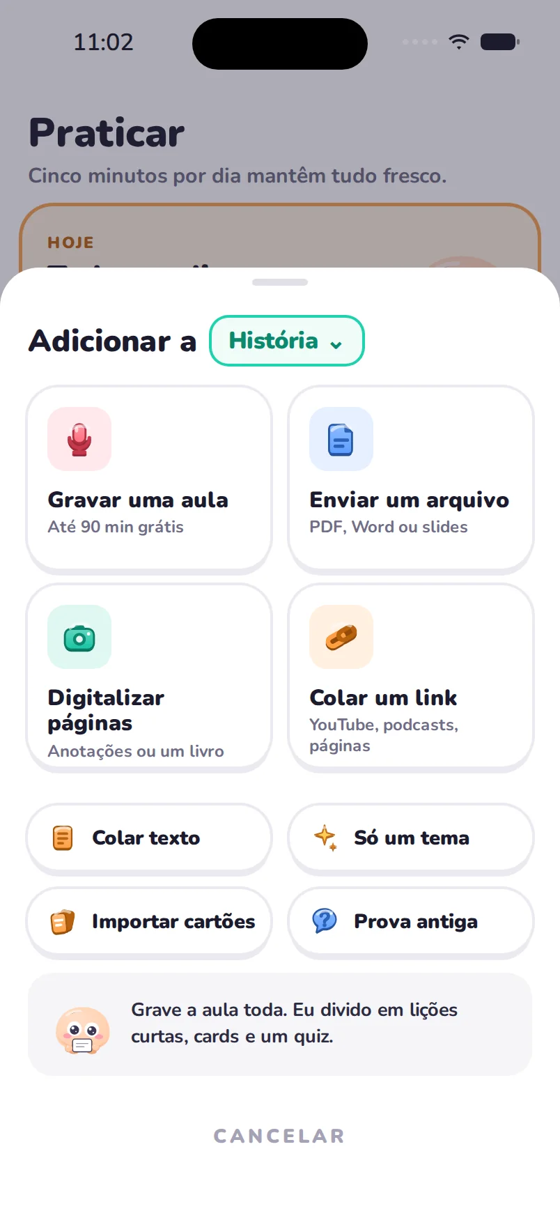 Envie a sua aula