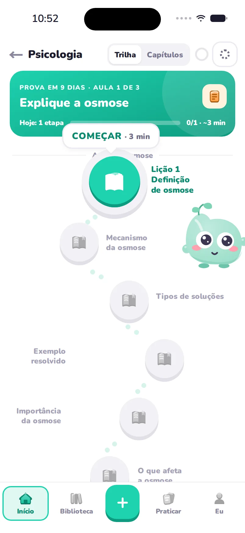 Transforme suas aulas em resumos prontos para a prova.